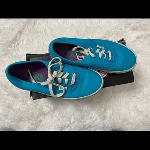 Bright blue skater vans